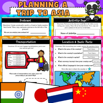 Preview of Trip to Asia WebQuest Social Studies (Japan, India, China, Thailand)