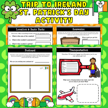 Preview of Trip to Ireland/St. Patrick's Day WebQuest Social Studies