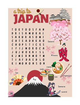 Preview of Trip to Japan - Word Search Puzzles
