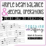 Triple Beam Balance and Decimal Operation Integrated Print