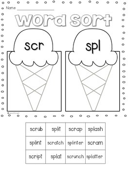 Triple Blends Activity Pack by Laura Boriack - Over the 1st Grade Rainbow
