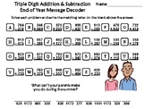 Triple Digit Addition & Subtraction End of Year Activity: 