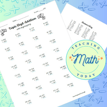 Preview of Triple Digit Addition With Regrouping Worksheet