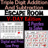 Triple Digit Addition and Subtraction Game: Math Escape Ro