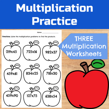 Triple Digit Multiplication Fact Fluency Independent Practice Worksheets