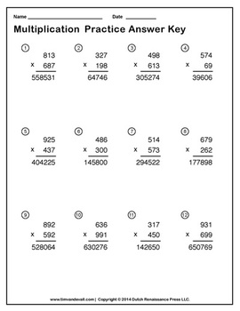 Triple Digit Multiplication Worksheet Maker - Create Infinite Math ...