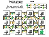 Triple Digit Subtraction St. Patrick's Day Math Maze