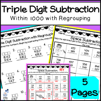 Triple Digit Subtraction With/Without Regrouping: 3 Digit Subtraction