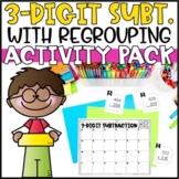 Triple Digit Subtraction with Regrouping - Task Cards, Wor
