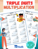 Triple Digits Multiplication | Digital & Printable | With 