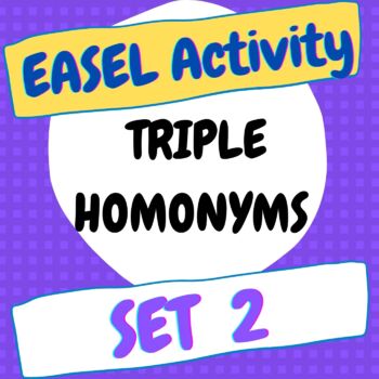 Preview of Triple Homonyms Worksheet 2 - DISTANCE LEARNING, EASEL ACTIVITY
