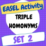 Triple Homonyms Worksheet 2 - DISTANCE LEARNING, EASEL ACTIVITY