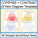 Triple Venn Diagram TEMPLATES | 3-Circle Venn Diagram Comp