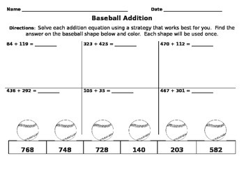 Preview of Triple digit addition with regrouping up to 999