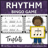 Triplets Rhythm Bingo Game for Music 3x3 grid