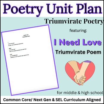Preview of SEL Poetry Triumvirate Poem Lesson & Writing Activity #5