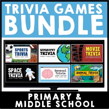 Preview of Trivia - 3rd to 6th GRADE - General, Animals, Space, Movie, Sport, Geography