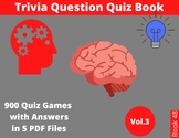 Trivia Brain Workouts Book - Instant Download Printable Quizzes