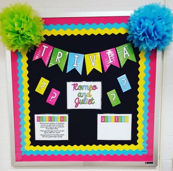 Trivia Bulletin Board: Customize for ANY Text/Unit/Concept | TPT