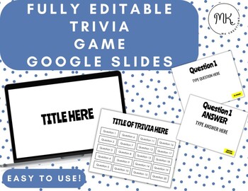 Preview of Trivia Game Google Slides Template *FULLY EDITABLE