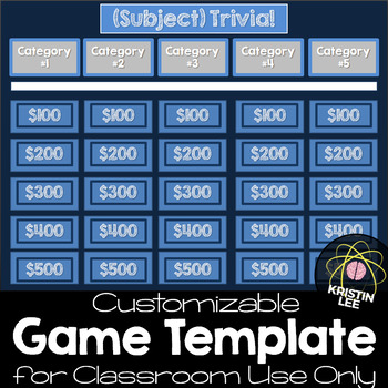 Preview of Trivia Game Template - For CLASSROOM Use Only