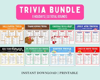 Preview of Trivia Game | Trivia | Holiday Trivia | Classroom Trivia | Trivia Activities
