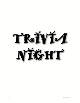 Preview of Trivia Night Fundraiser Questions, Answer Sheets, Scoresheets #2