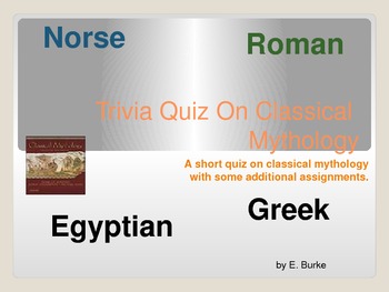 Preview of Trivia Quiz On Classical Mythology