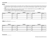 Trivia Review Game - Scoring Sheet