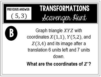 Preview of Transformations Scavenger Hunt