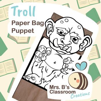 Preview of Troll Paper Bag Puppet with Three Billy Goats Gruff Puppet Story Printables