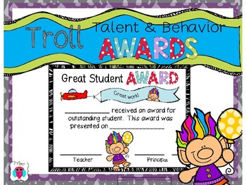 Preview of Troll Talent and Behavior Awards