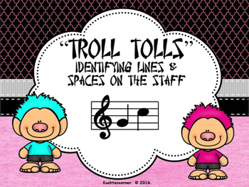 Preview of Troll Tolls Lines & Spaces (On the Staff) - PDF Edition