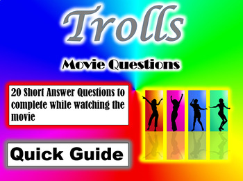 Preview of Trolls (2016) - 20 Movie Questions with Answer Key (Quick Guide)