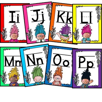 trolls alphabet printable class decor by third grade on the move