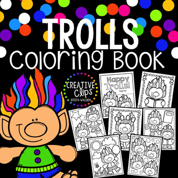 Preview of Trolls Coloring Book {Made by Creative Clips Clipart}