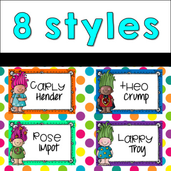 Trolls Name s Printable By Third Grade On The Move Tpt