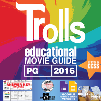 Preview of Trolls Movie Guide | Questions | Worksheet | Google Formats (PG - 2016)