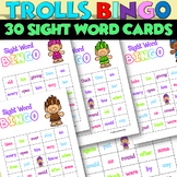 Trolls Sight Word Bingo - 30 cards (Includes b/w version)