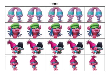 Trolls TOKEN BOARD by Blue Elephant | TPT