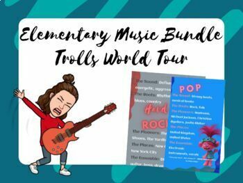 Preview of Trolls World Tour Themed Music Genre Bulletin Board Set