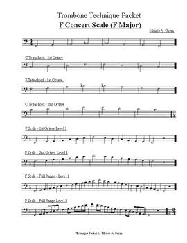 Preview of Trombone - Technique Packet