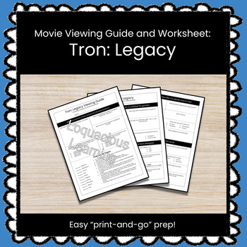 Preview of Tron: Legacy Computer Science Movie Viewing Guide & Worksheet
