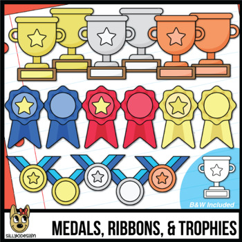Preview of Trophies, Ribbons, & Medals | Awards Clip Art | Add your own text!