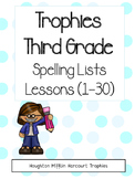 Trophies Spelling Lists Bundle - Cursive and Print