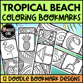 Beach Day Activity Bookmarks to Color - 12 Beach Day Color