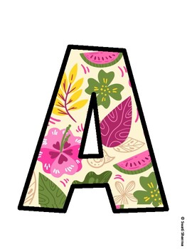 Tropical Bulletin Board Décor Kit, Tropical Bulletin Board Letters