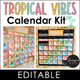 Calendar Display - Tropical Vibes Calendar Kit - Editable