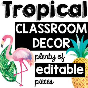 Preview of Tropical Classroom Decor Bundle 