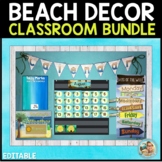 Tropical Classroom Decor Bundle | Editable | Beach